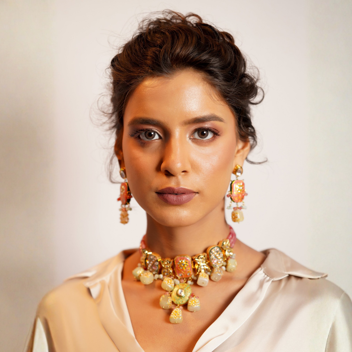 FIZA HANDPAINTED CHOKER NECKLACE SET