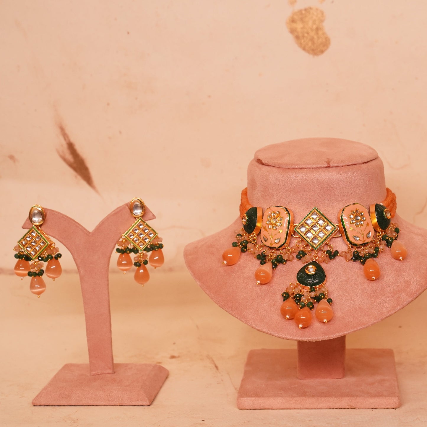 NOORA HANDPAINTED KUNDAN CHOKER SET