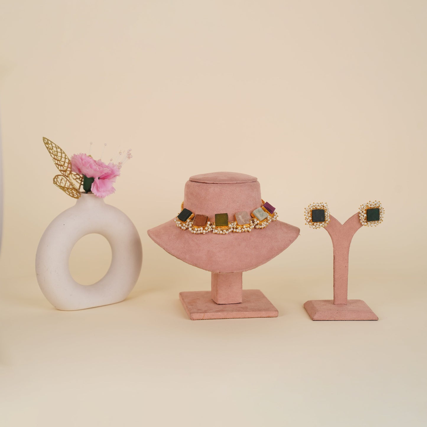 AZA ROUGH STONE NECKLACE SET