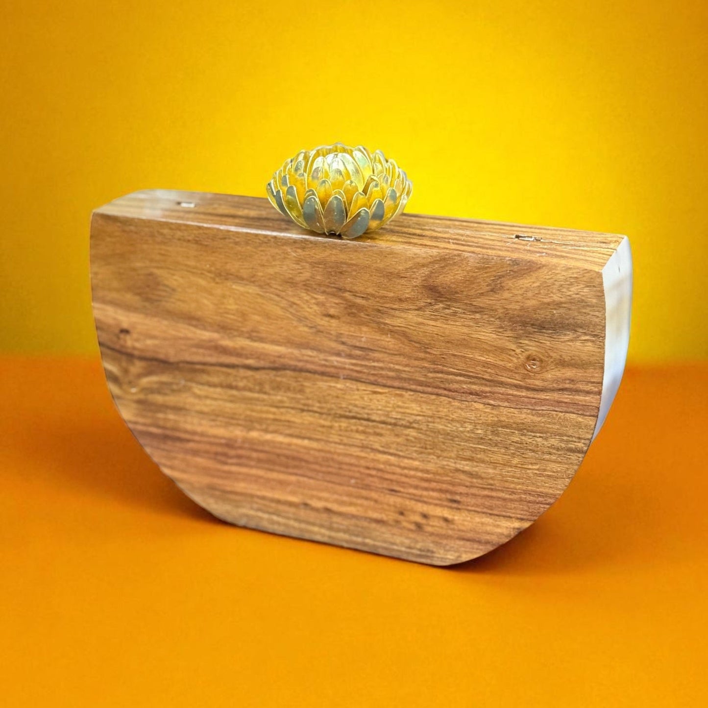 WODDEN CRECENT CLUTCH