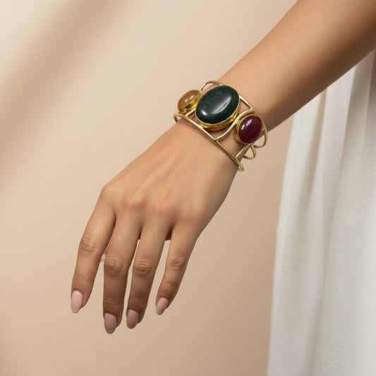 TRINITY GEM CUFF BRECELET