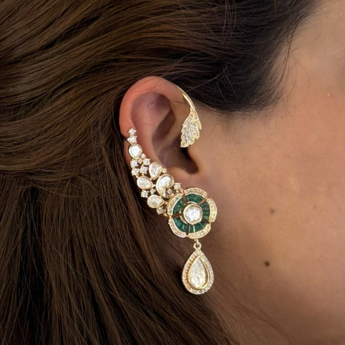 EMERALS BLOOM MOISSANITE EARCUFF