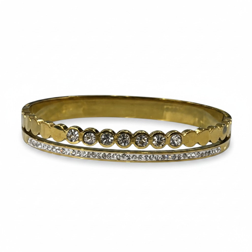 LUNA DUAL-TONE CRYSTAL BANGLE