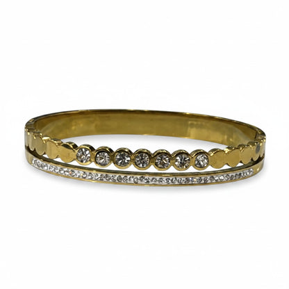 LUNA DUAL-TONE CRYSTAL BANGLE