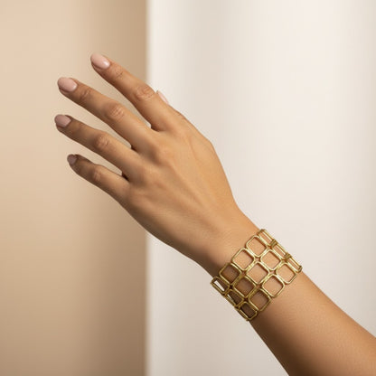 MOSAIC GRID CUFF BRACELET