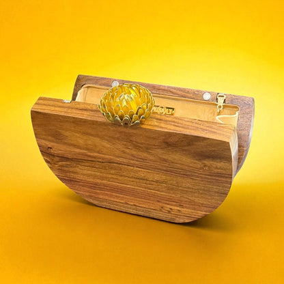 WODDEN CRECENT CLUTCH