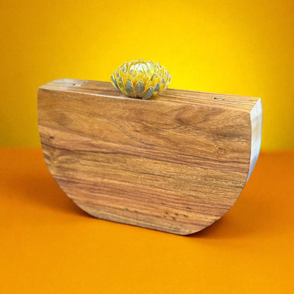 WODDEN CRECENT CLUTCH