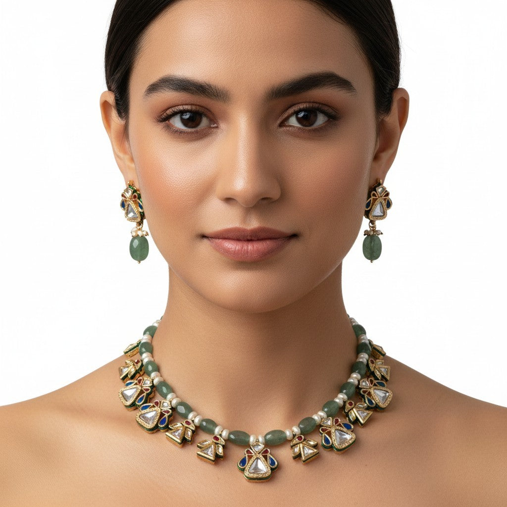 GULBAHAR KUNDAN NECKLACE SET