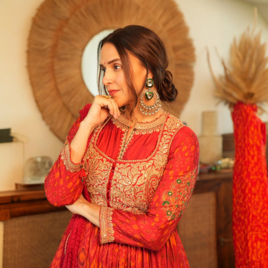 NAYAAB EMERALD DROPS EARRINGS