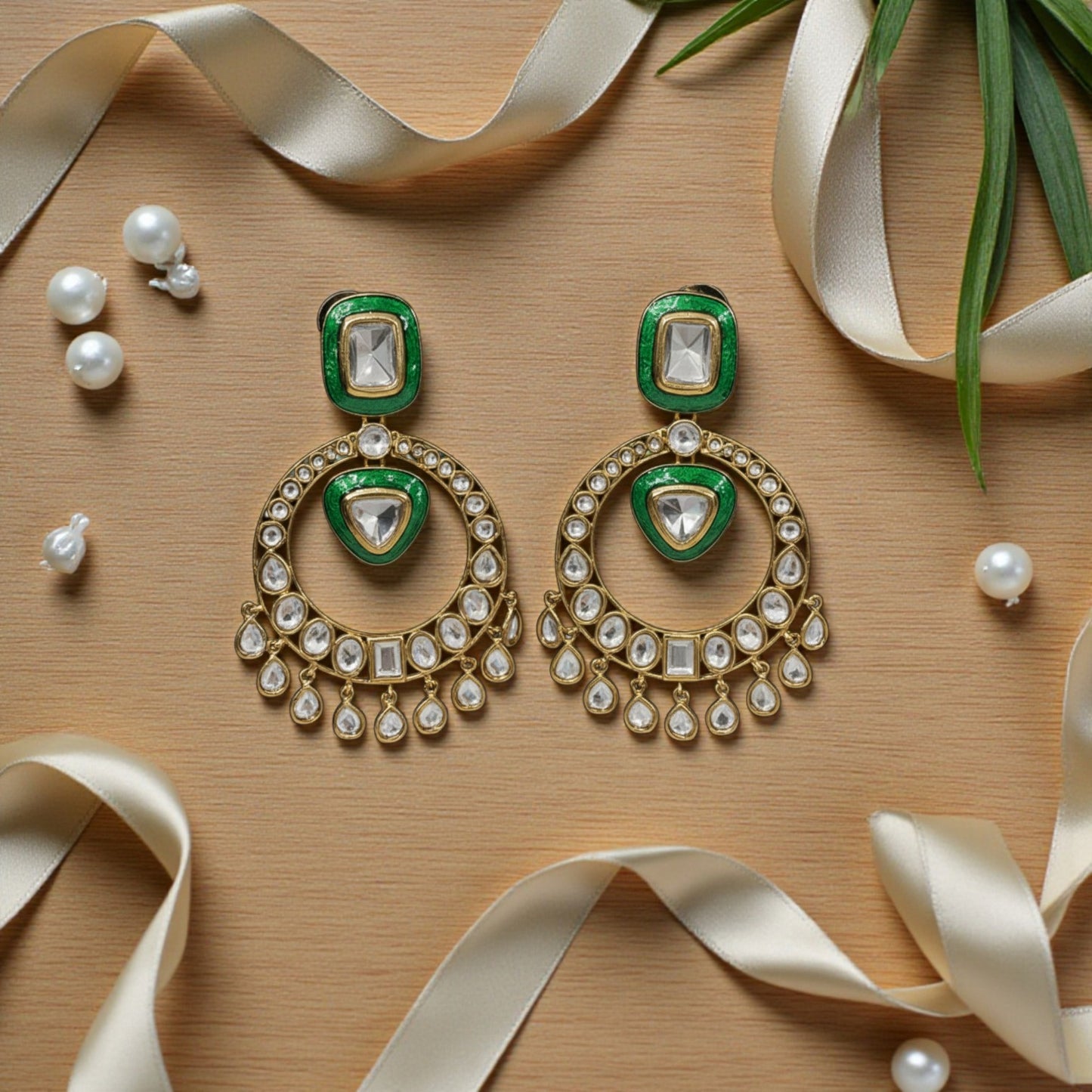 NAYAAB EMERALD DROPS EARRINGS