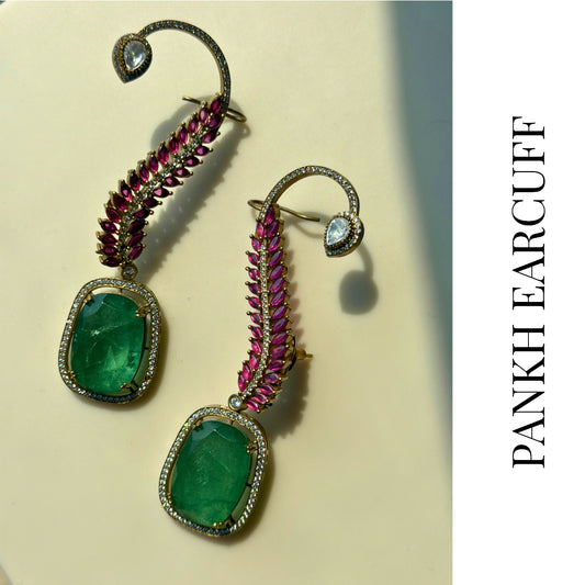 PETITE PANKH DOUBLET STONE EAR CUFFS