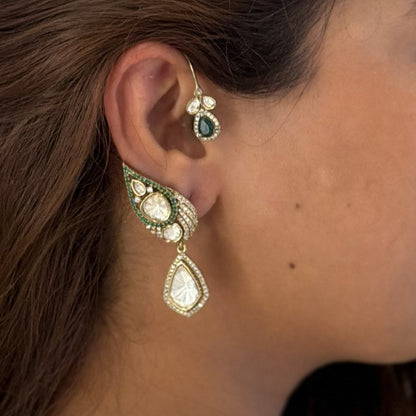 EMERALD WING MOISSANITE EARCUFF